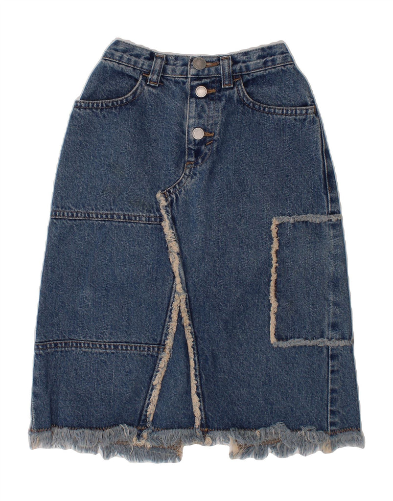 BENETTON Girls Denim Skirt 3-4 Years W18 Blue Cotton Vintage Benetton and Second-Hand Benetton from Messina Hembry 