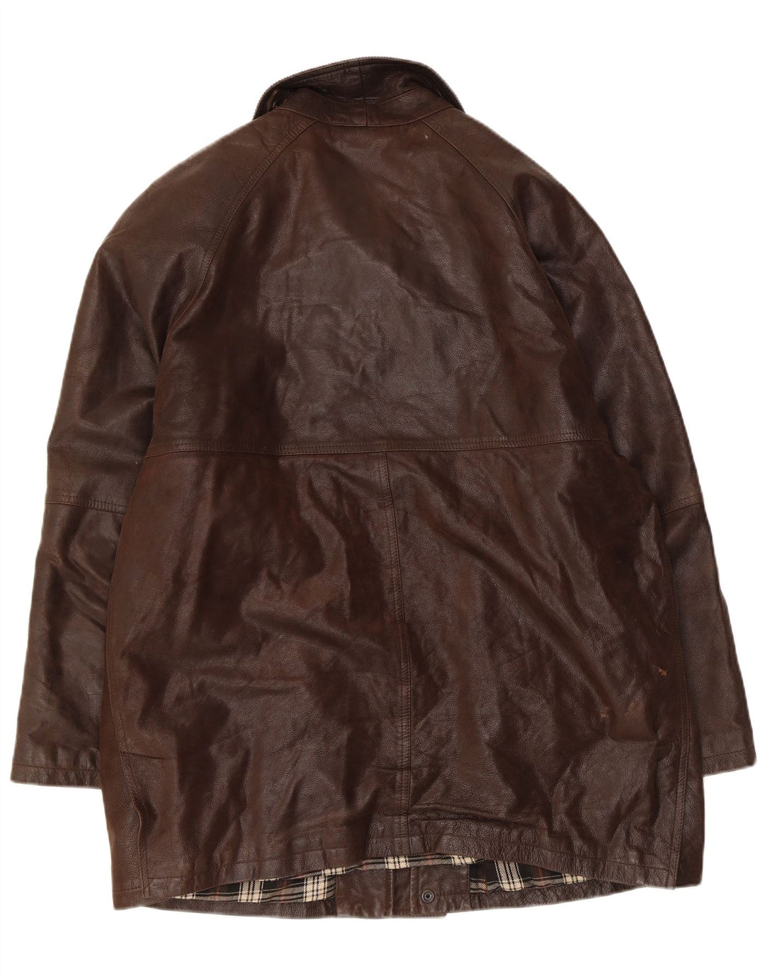 Chaqueta de cuero vintage para hombre IT 50 cuero marrón grande