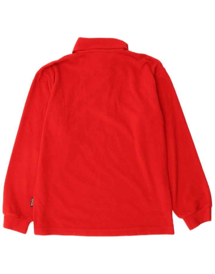 Sergio Tacchini Jersey de forro polar con cuello y cremallera para hombre pequeño poliéster rojo
