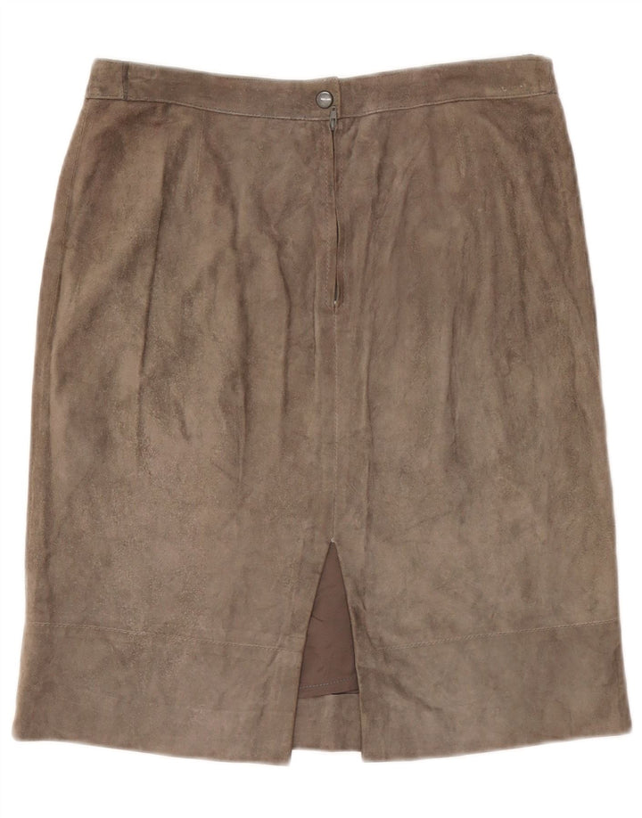 Falda de ante vintage para mujer W30 gris medio
