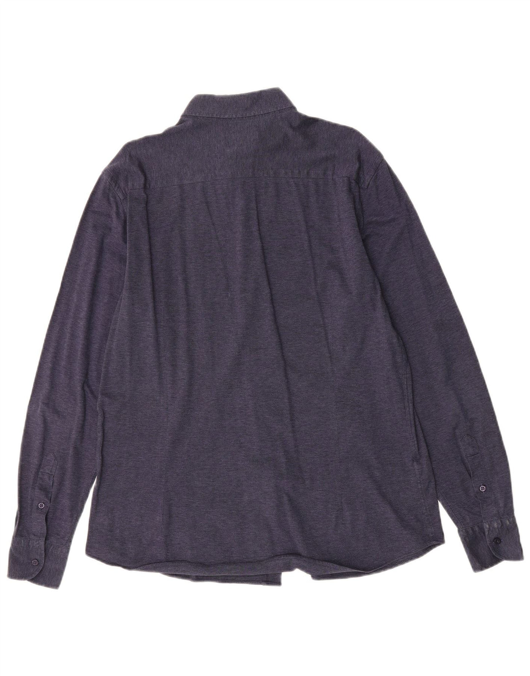 MASSIMO DUTTI Mens Flannel Shirt Large Blue Cotton