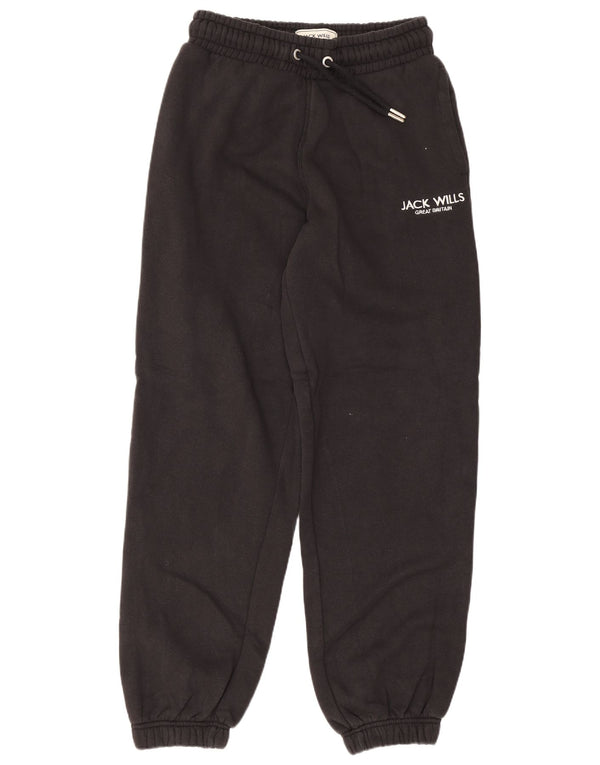 Jack Wills Pantalones de chándal para Mujer Joggers UK 8 Small Black Cotton