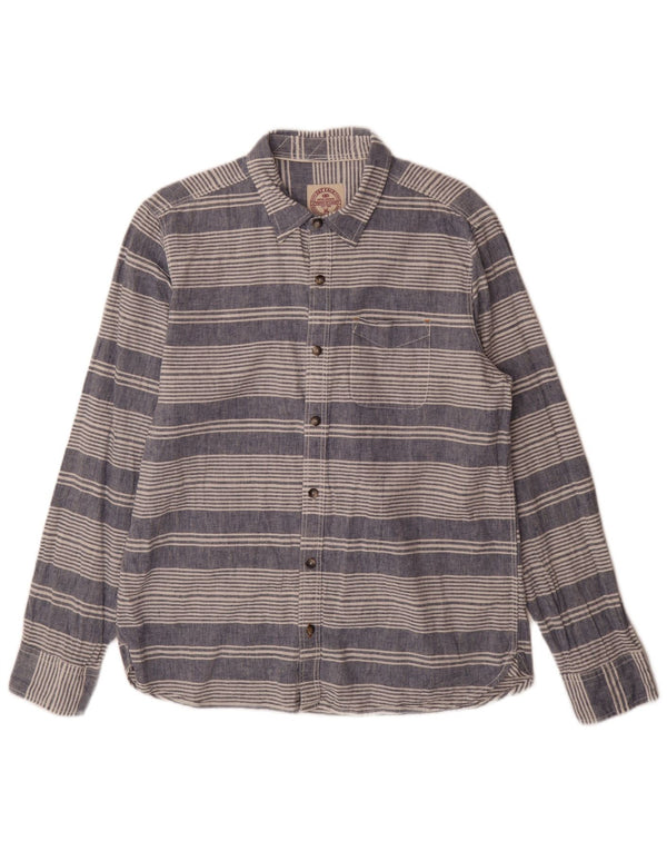 Camisa de corte estándar para hombre de Fat Face, talla grande, de lino a rayas azules