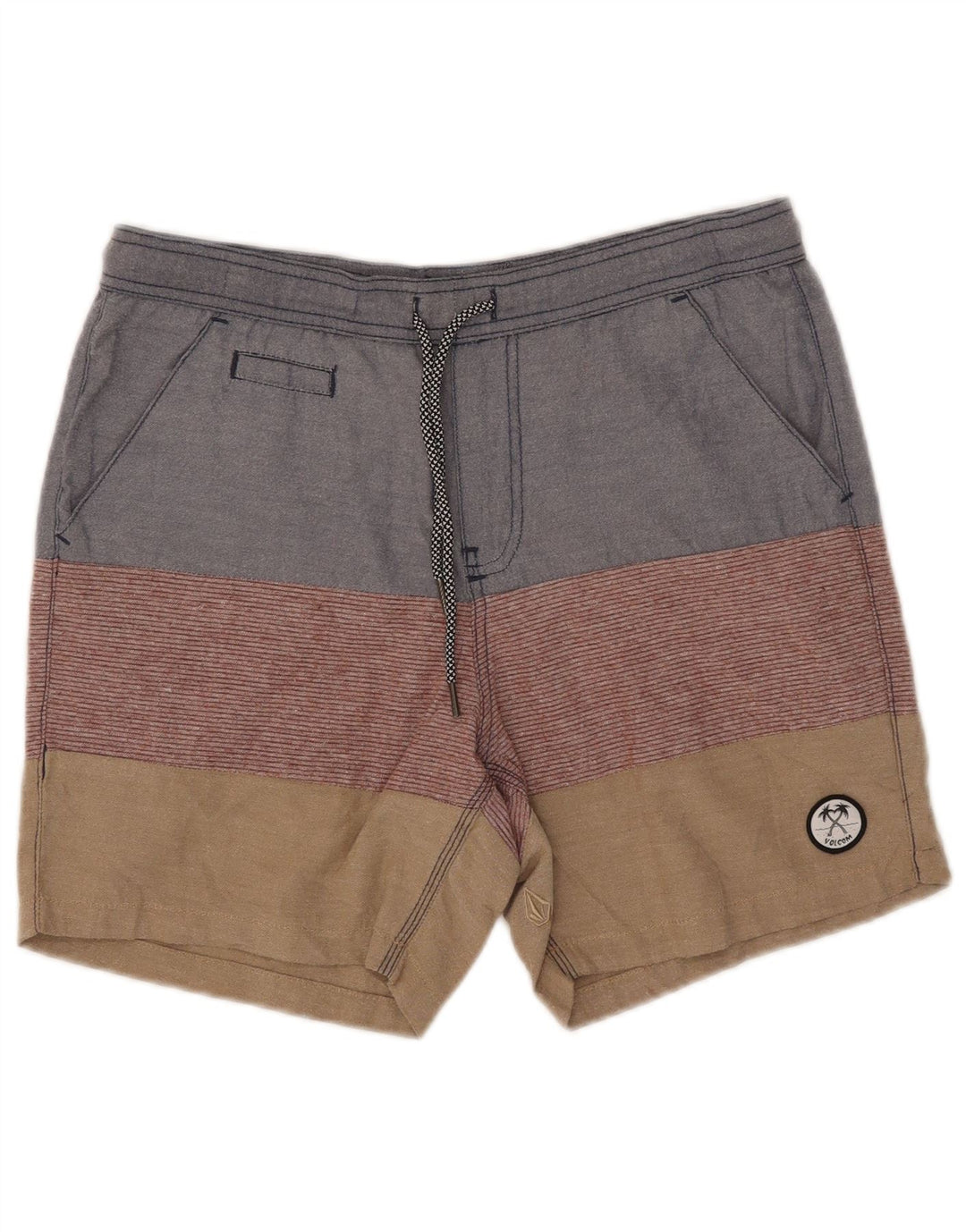 Pantalones cortos casuales para hombre Volcom W32 Medium Algodón color block multicolor
