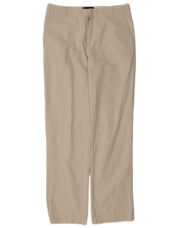 Zara Pantalón chino recto para hombre EU 42 Large W32 L34 Algodón beige