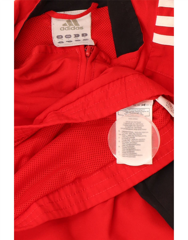 Adidas Hombre Chándal Top Chaqueta UK 36/38 Pequeño Rojo Colorblock Poliéster