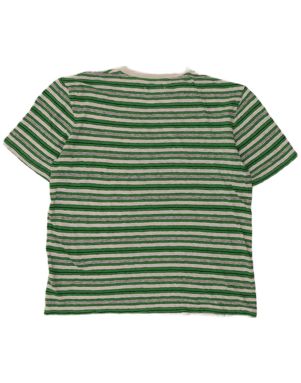 Cos Camiseta de corte regular para hombre Top de algodón a rayas verde medio