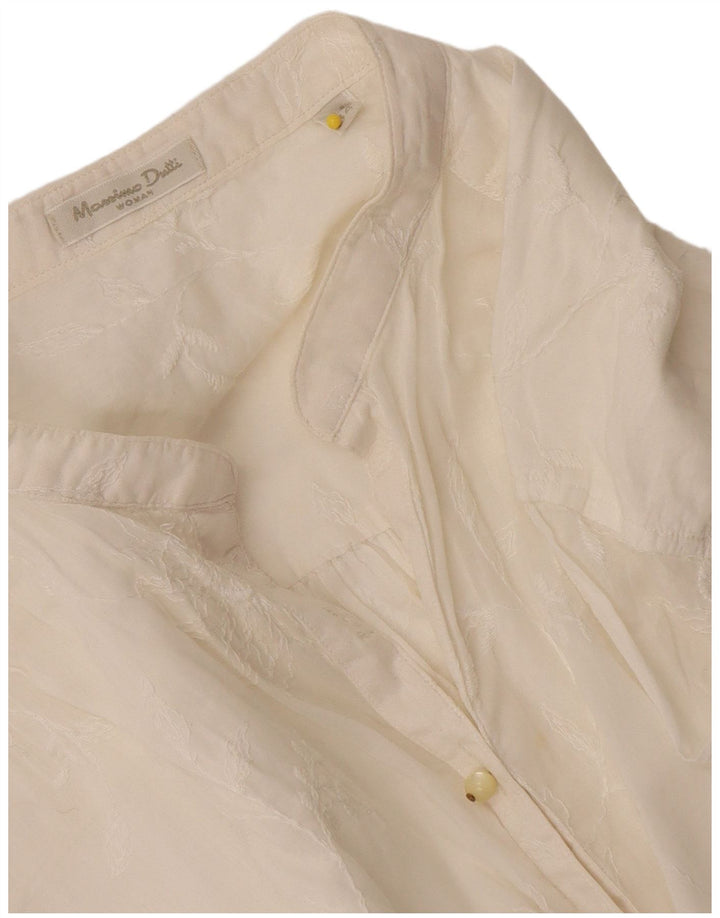 Camisa Mujer Massimo Dutti EU 44 XL Blanco Roto Floral