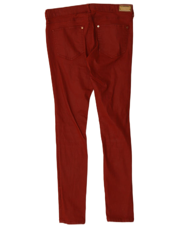 Zara Pantalones casuales ajustados para mujer EU 38 Small W28 L28 Algodón rojo