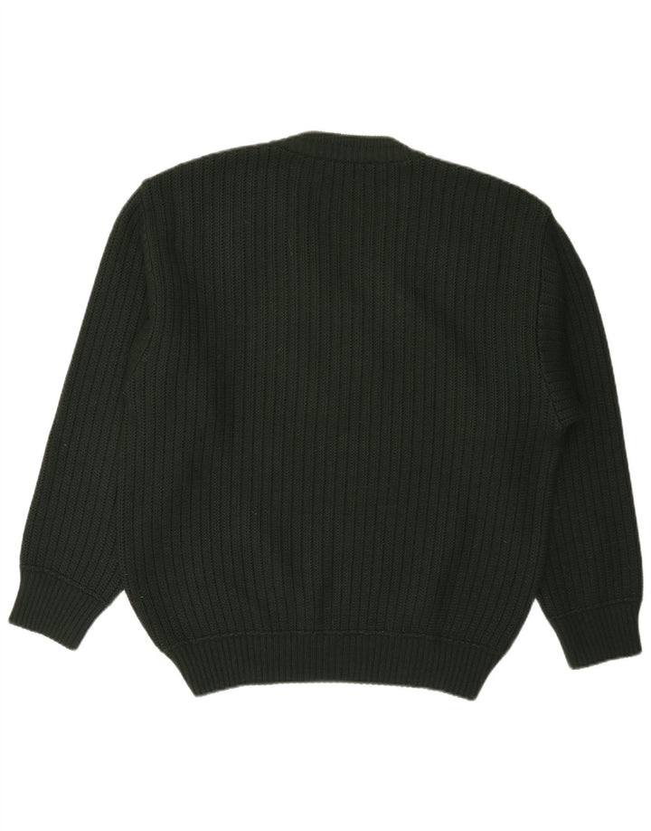MALAGRIDA Jersey con Cuello en V para Hombre Grande Verde Geométrico Poliacrílico