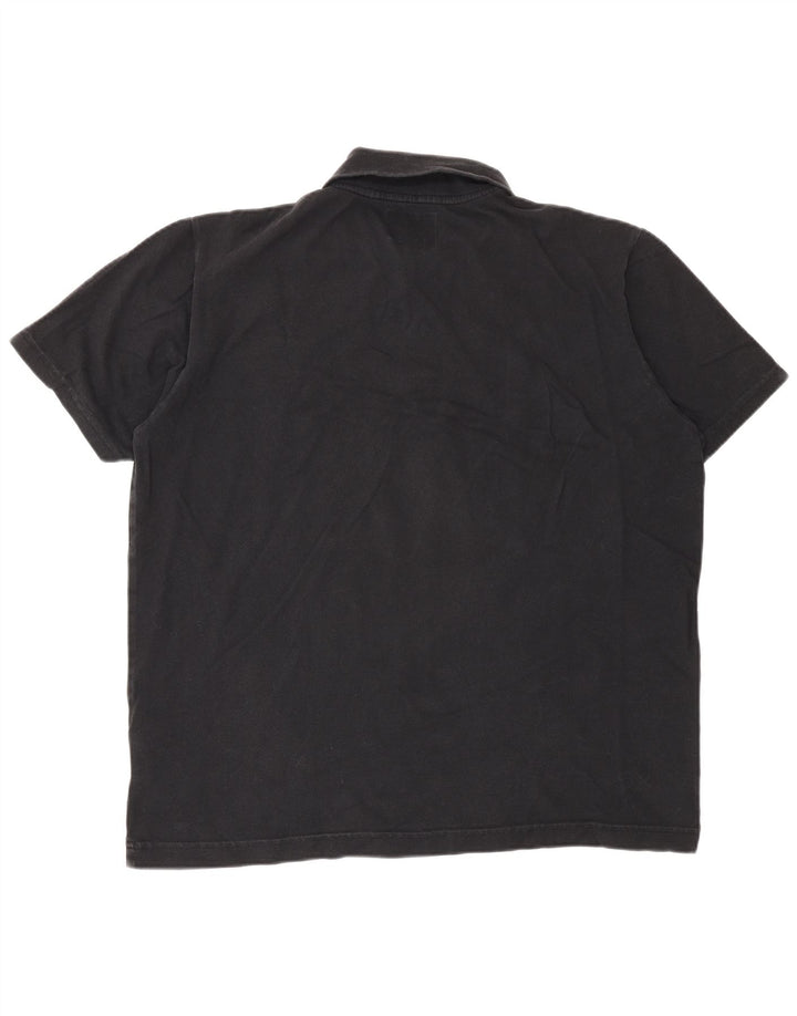Woolrich Polo para hombre grande de algodón negro