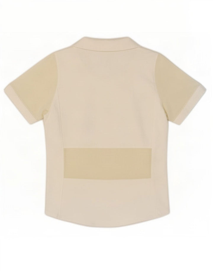 Nike Polo para mujer US 8/10 Medio Blanco Colorblock Poliéster