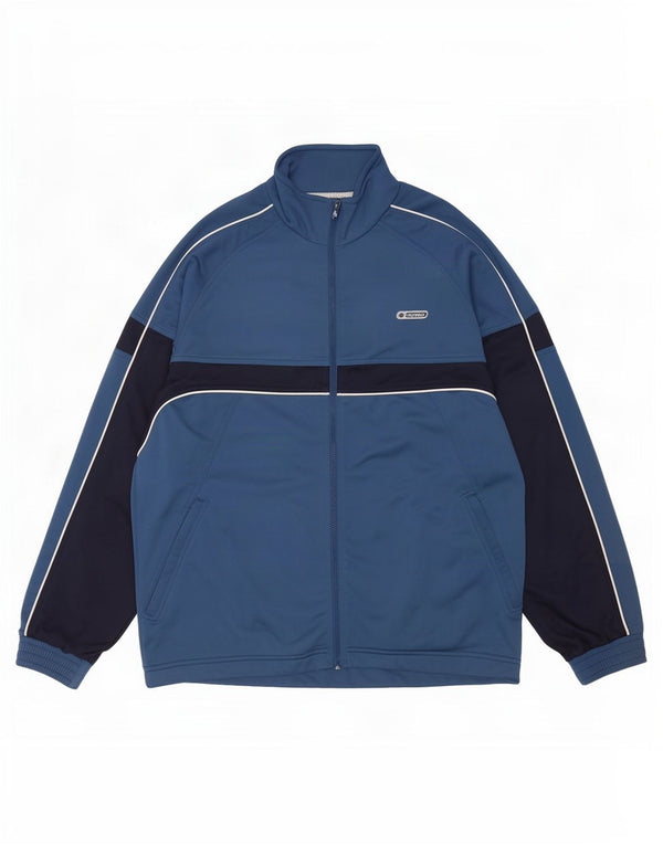 Lotto Mens Tracksuit Top Jacket Large Navy Blue Colourblock Polyester