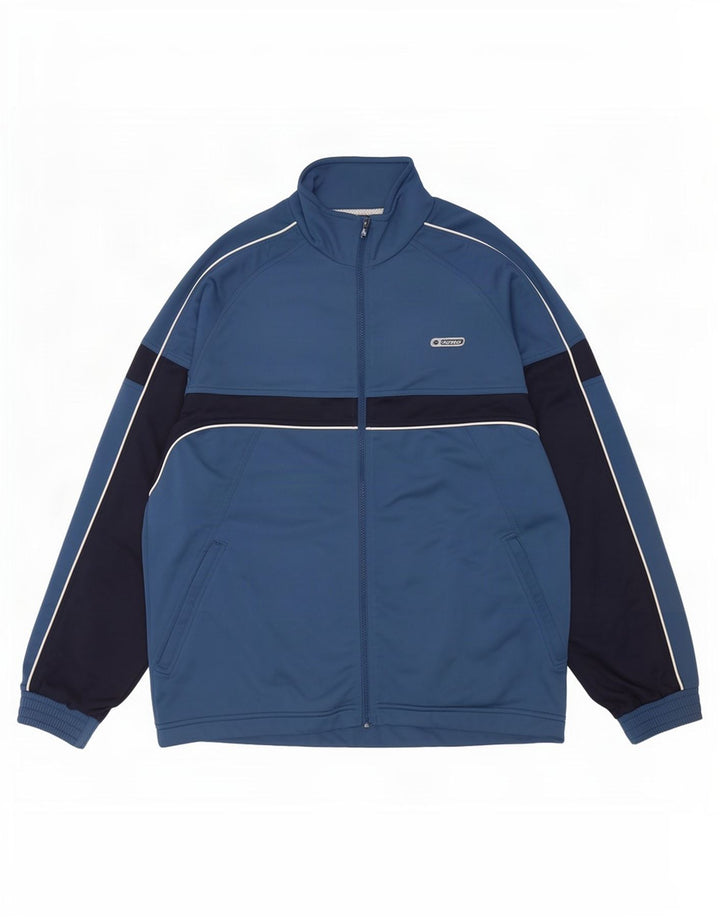 Lotto Hombre Chándal Top Chaqueta Grande Azul Marino Colorblock Poliéster
