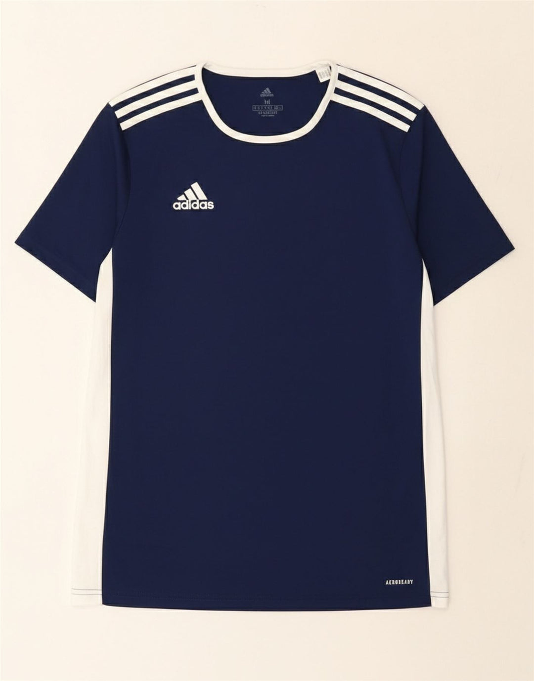 Adidas Hombre Aeroready Camiseta Superior Medio Azul Marino Colorblock Poliéster