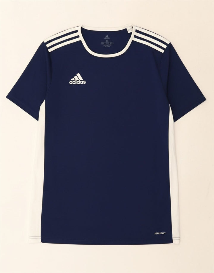 Adidas Hombre Aeroready Camiseta Superior Medio Azul Marino Colorblock Poliéster