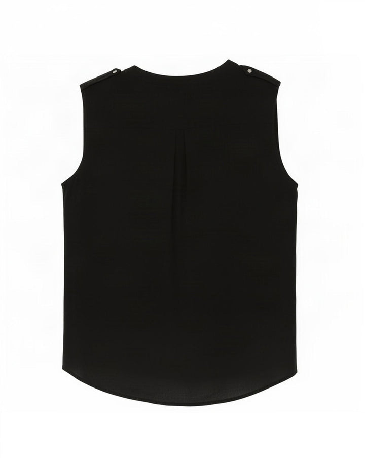 Zara Mujer Blusa Sin Mangas Top UK 44 Medium Negro