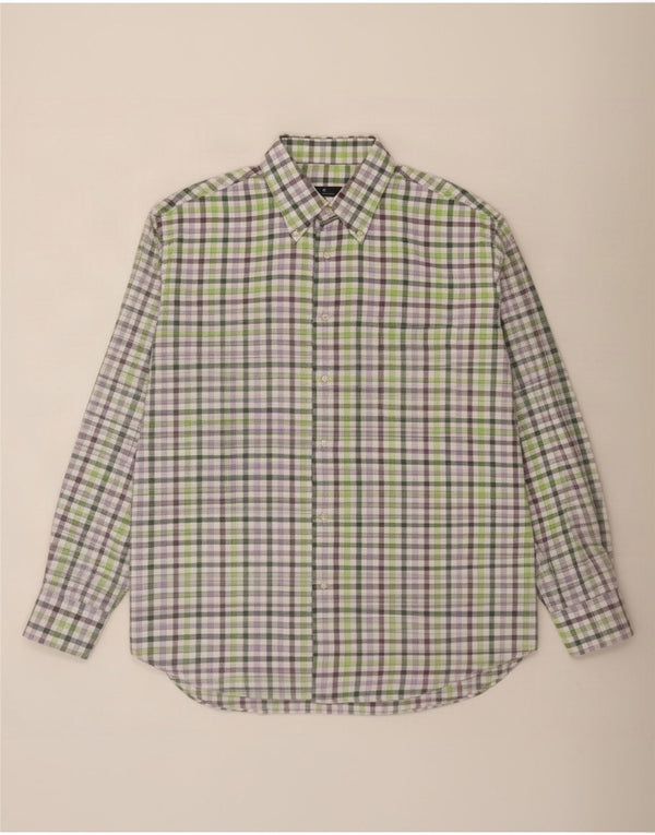 Camisa de franela para hombre Fabio Inghirami Talla 43 17 XL Guingán verde
