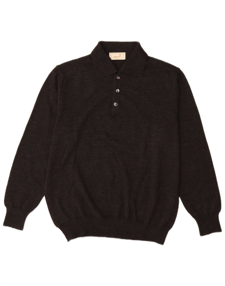 Idea Jersey con cuello tipo polo para hombre IT 50 Lana gris medio