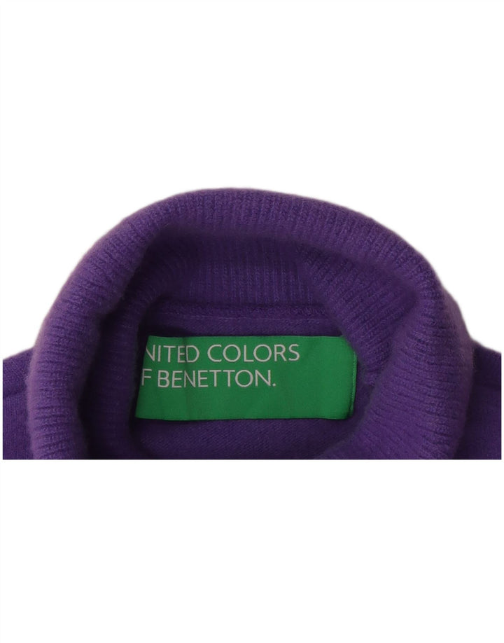 Benetton Jersey De Cuello Vuelto para Mujer UK 42 Mediano Púrpura