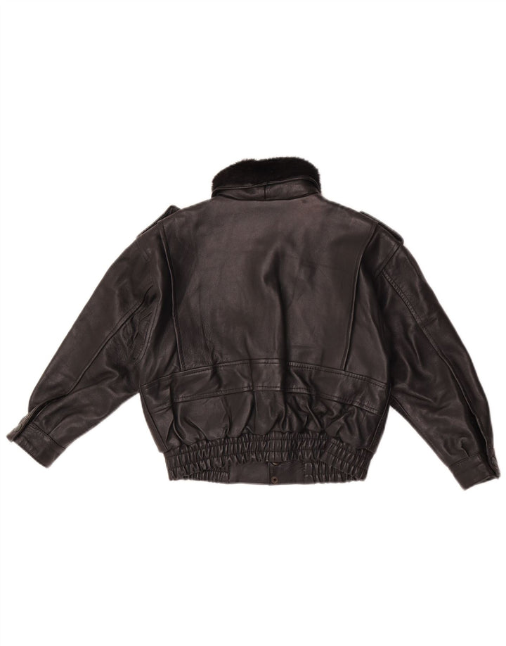 Magil Chaqueta de Cuero Niña 3-4 Años Negro