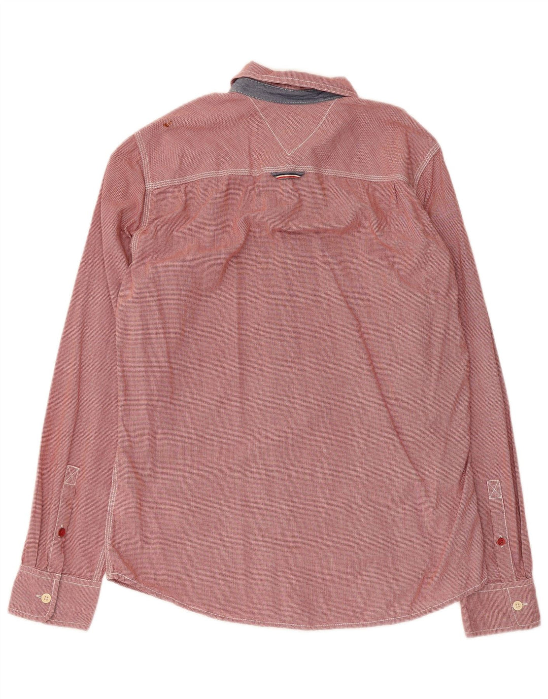 Camisa Tommy Hilfiger Hombre Algodón pata de gallo rojo mediano