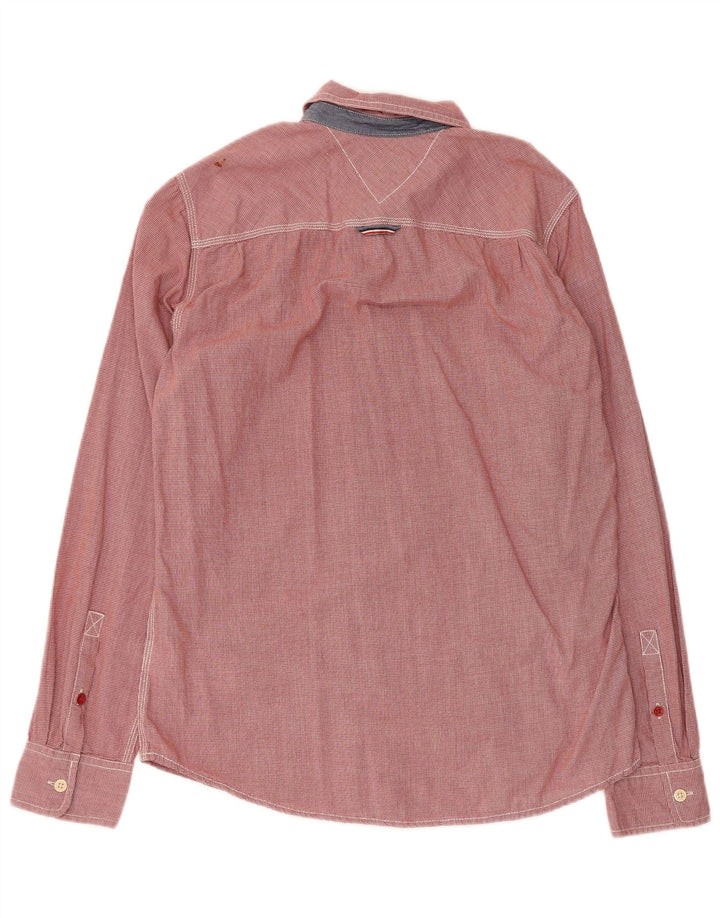 Camisa Tommy Hilfiger Hombre Algodón pata de gallo rojo mediano