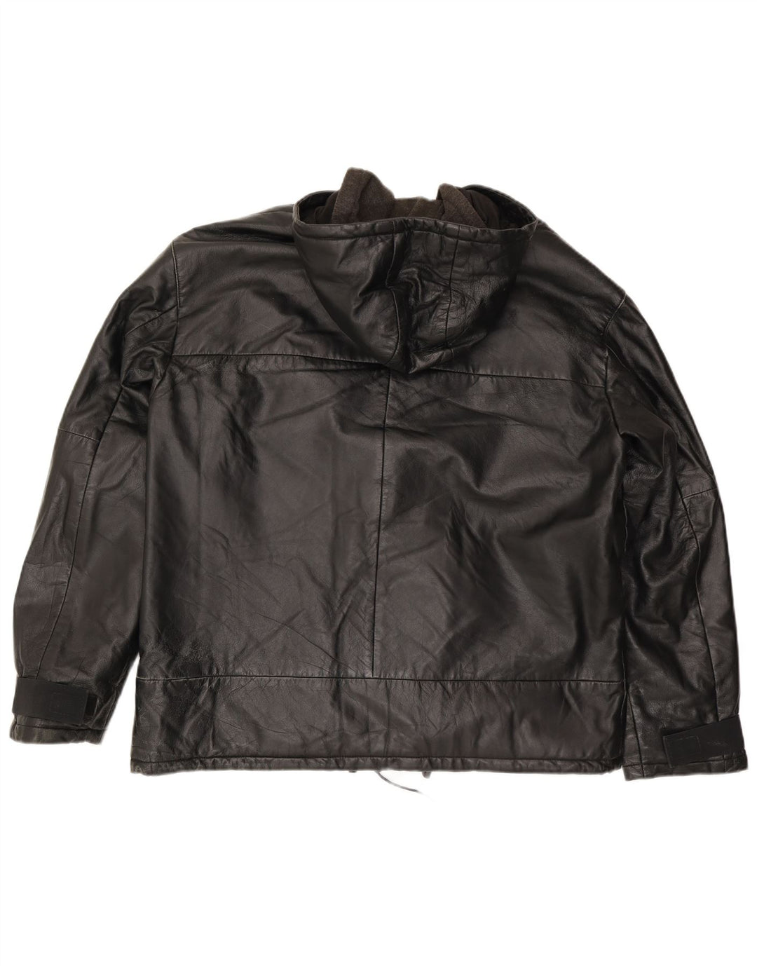 Conbipel Chaqueta de cuero con capucha para hombre IT 52 XL Cuero negro