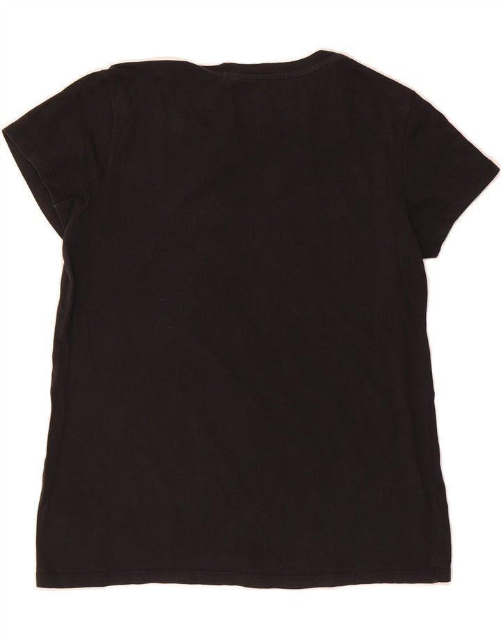 LEVI'S Womens Graphic T-Shirt Top UK 14 Medium Black Cotton Vintage Levi's and Second-Hand Levi's from Messina Hembry 