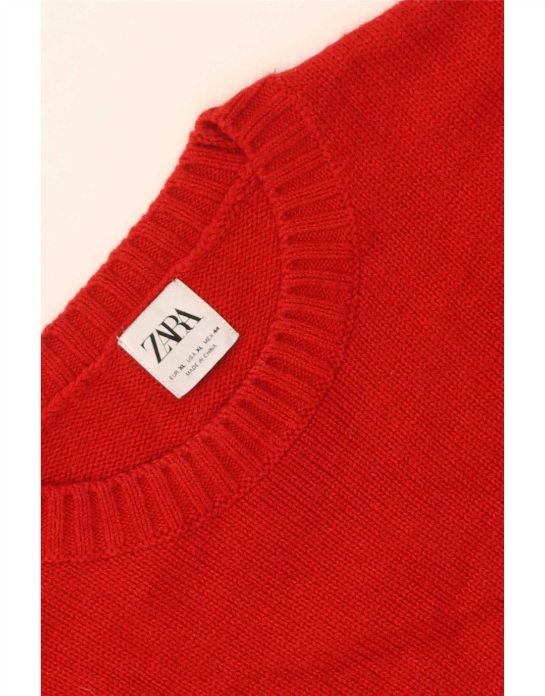 Zara Hombre Jersey Cuello Redondo Jersey XL Rojo