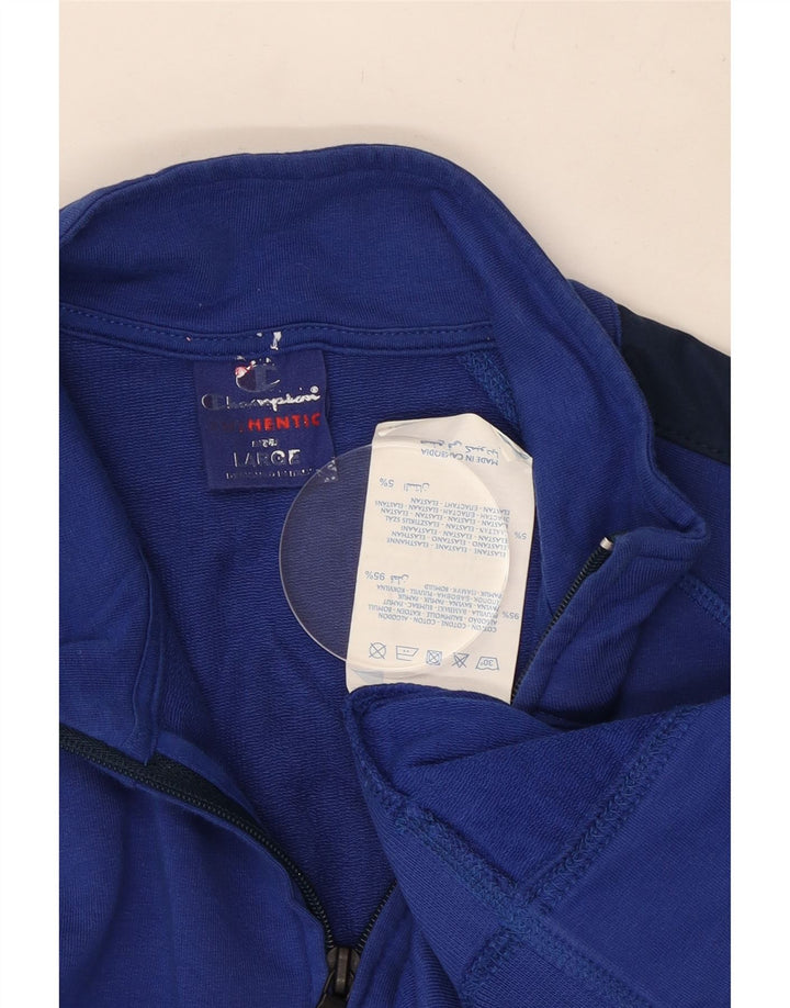Champion Chaqueta De Chándal Para Hombre Grande Azul Colorblock Algodón