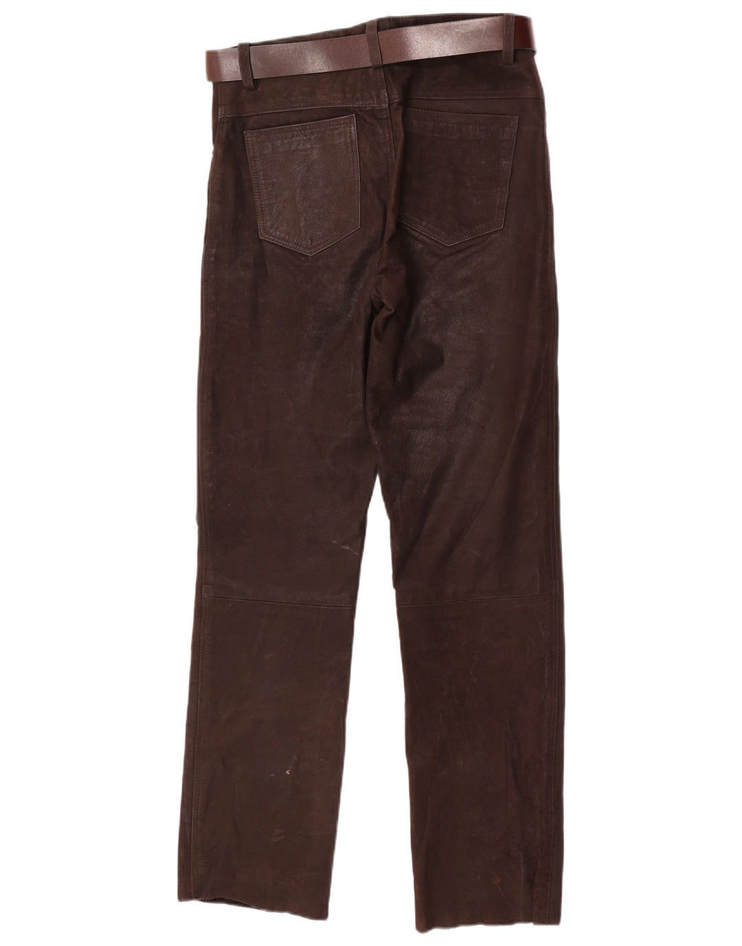 Stockerpoint Pantalones rectos de cuero para hombre W34 L32 Cuero marrón
