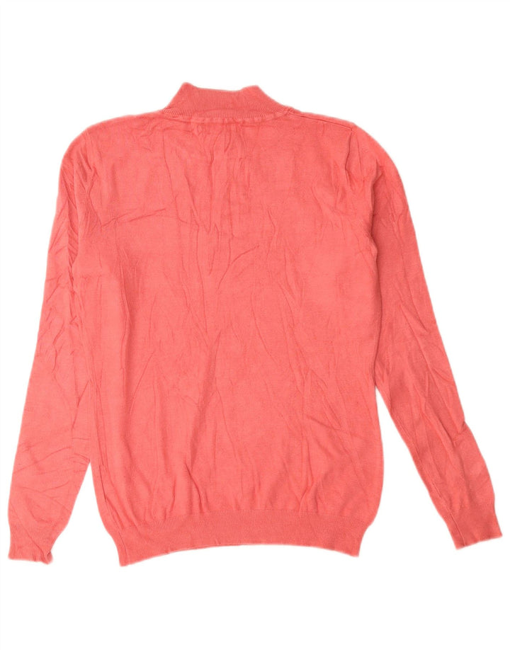 Guess Suéter con cuello de tortuga gráfico para mujer UK 10 Small Pink