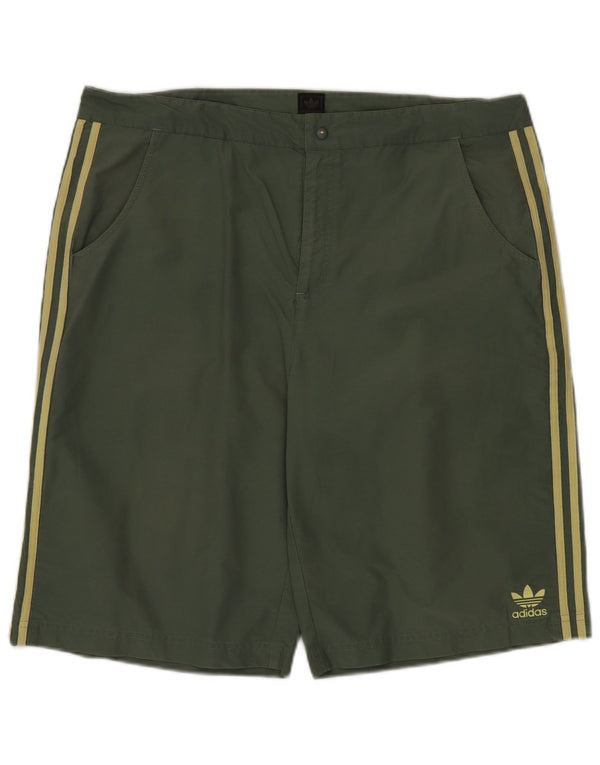 Pantalones cortos Adidas para hombre XL W40 algodón color block verde