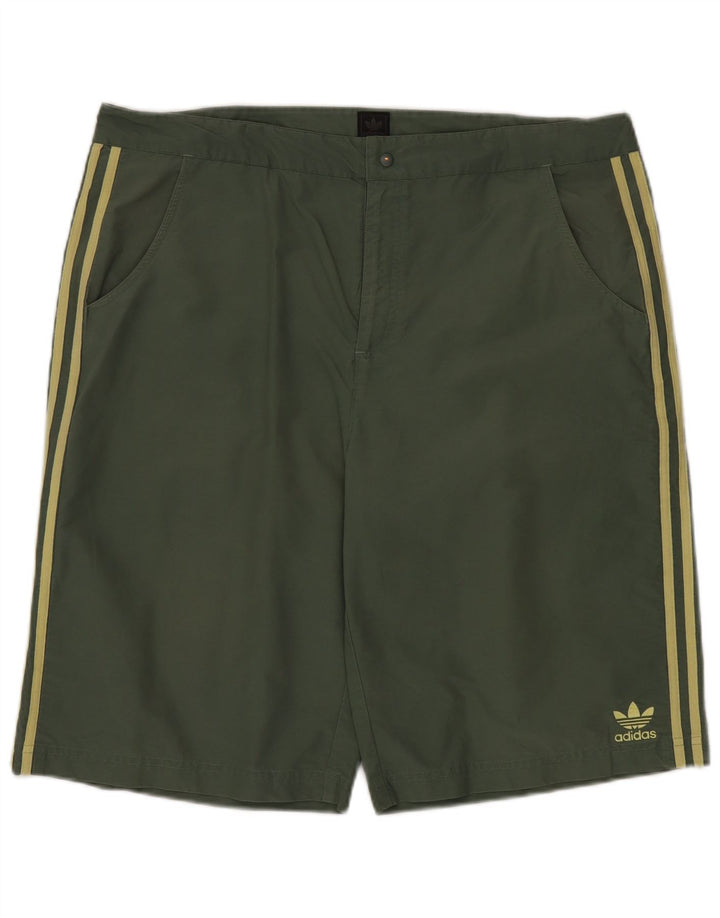 Pantalones cortos Adidas para hombre XL W40 algodón color block verde