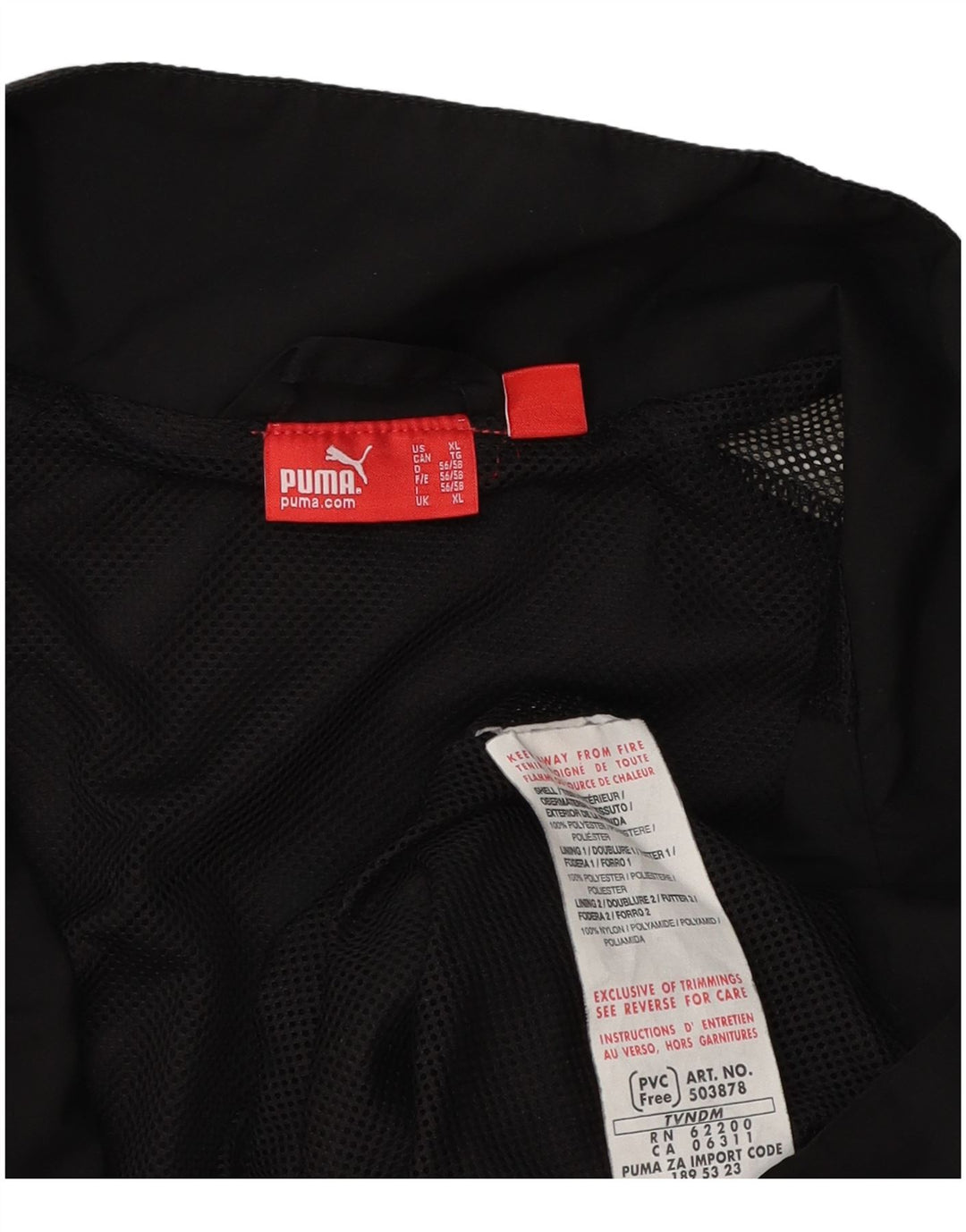 Puma Hombre Chándal Top Jacket XL Negro Colorblock Poliéster