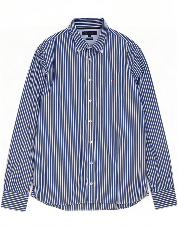 Camisa Tommy Hilfiger Hombre Algodón Azul Marino Mediano Rayas Pintadas