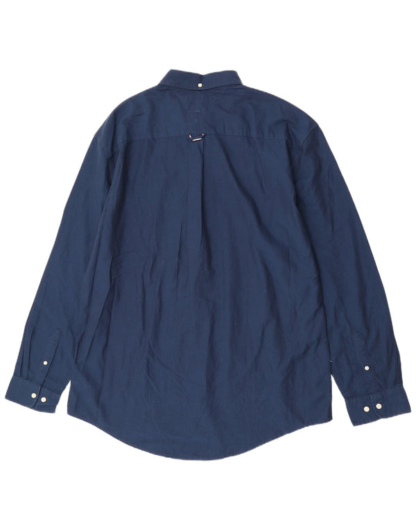 Tommy Hilfiger Camisa de ajuste personalizado para hombre 2XL Algodón azul marino