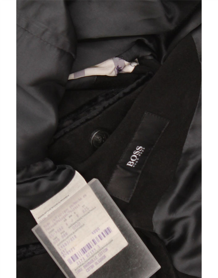 Hugo Boss Abrigo para hombre EU 50 Grande Algodón negro
