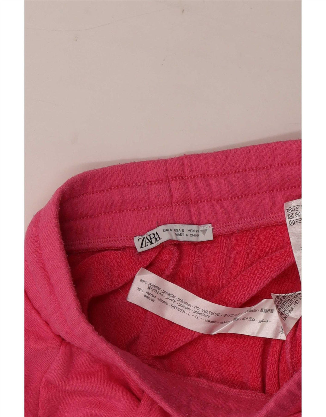 Zara Mujer Shorts Deportivos UK 8 Pequeño Poliéster Rosa