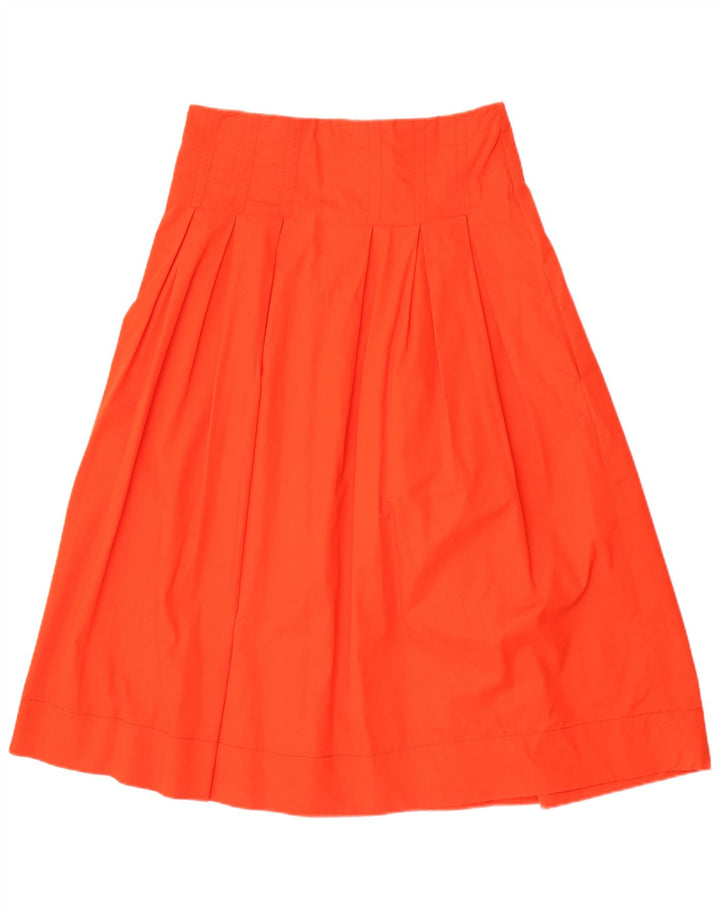 Zara Mujer Falda Acampanada Grande W30 Algodón Naranja