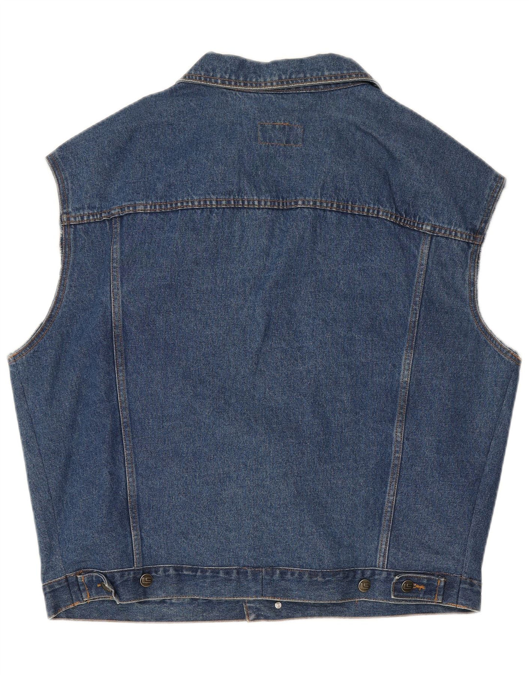 Vintage Hombres Denim Gilet Reino Unido 46 3XL Azul