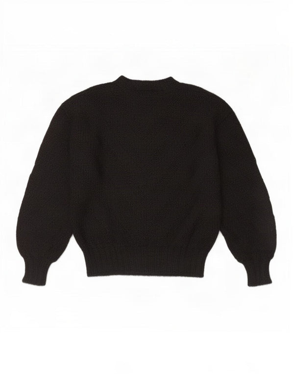 Vintage Womens Crew Neck Jumper Sweater UK 16 Large Black