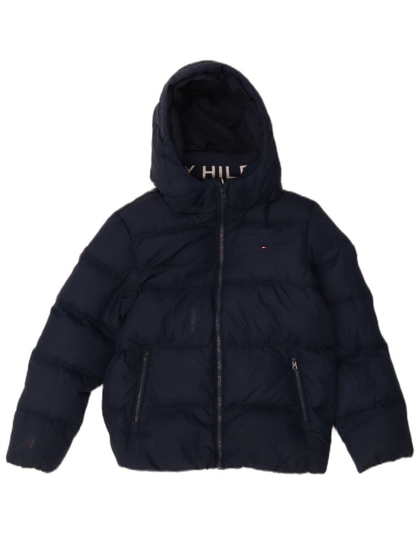 Tommy Hilfiger Chaqueta acolchada con capucha para niños 9-10 años Azul marino Poliéster