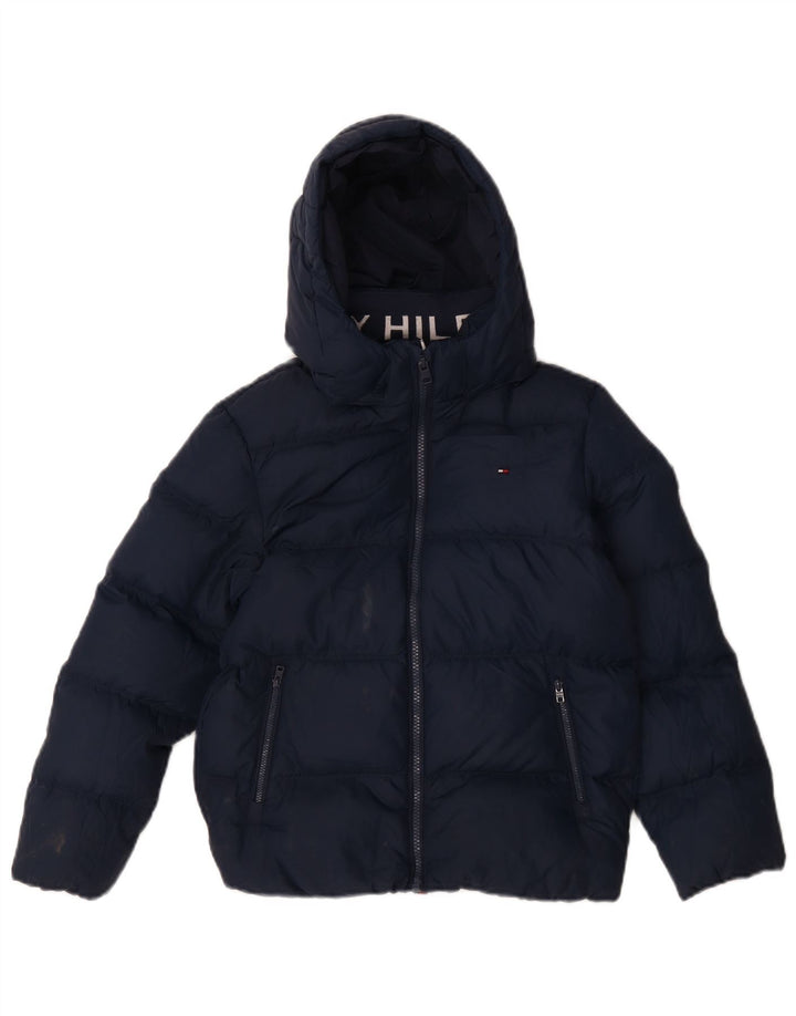 Tommy Hilfiger Chaqueta acolchada con capucha para niños 9-10 años Azul marino Poliéster