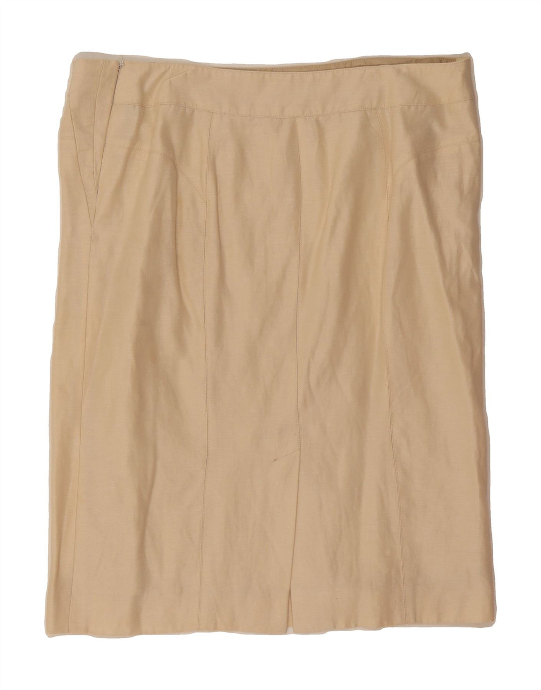JAEGER Womens Straight Skirt UK 14 Large W38  Beige Wool Vintage Jaeger and Second-Hand Jaeger from Messina Hembry 