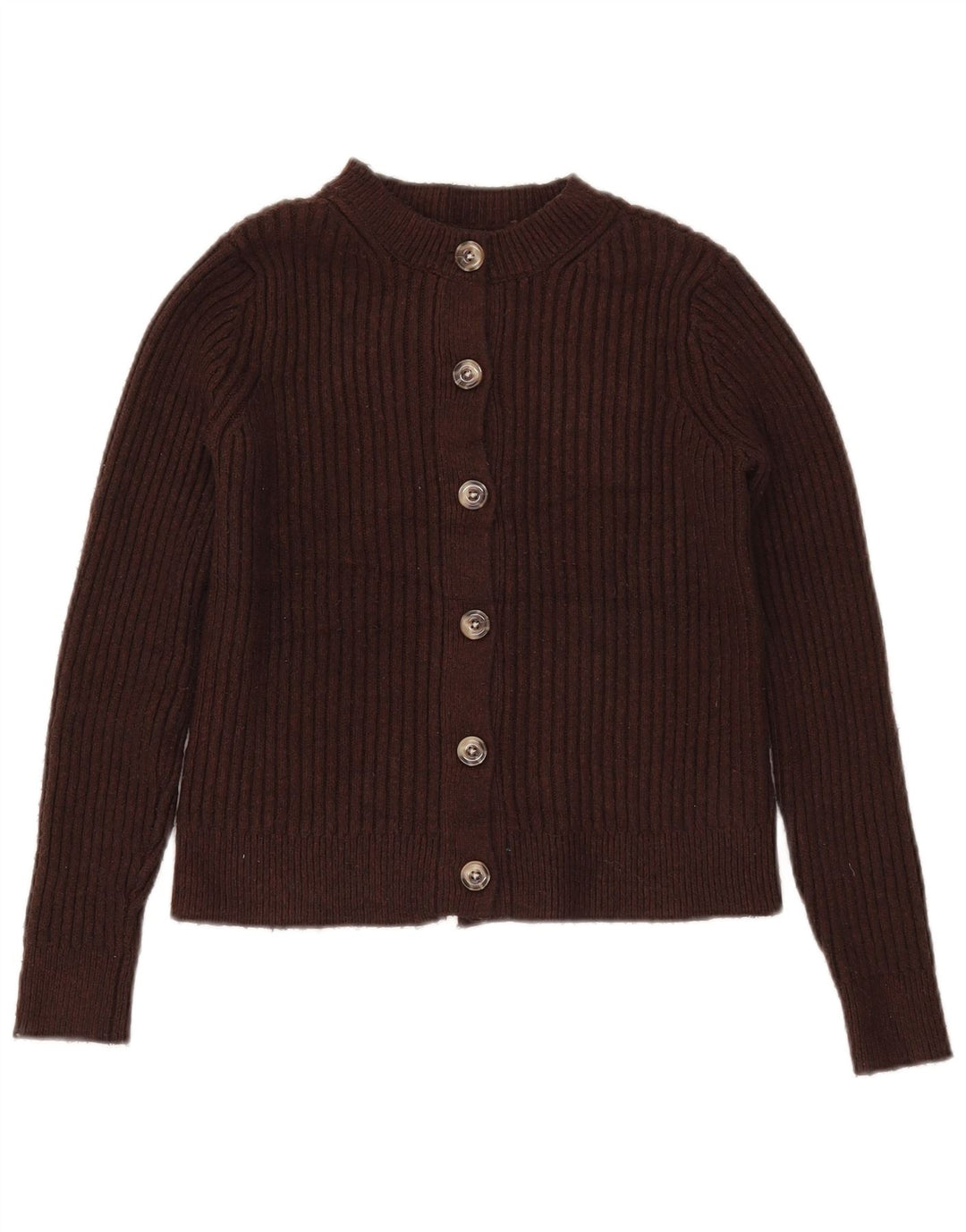 Marks & Spencer Suéter tipo cárdigan corto para mujer UK 10 Small Marrón Poliéster