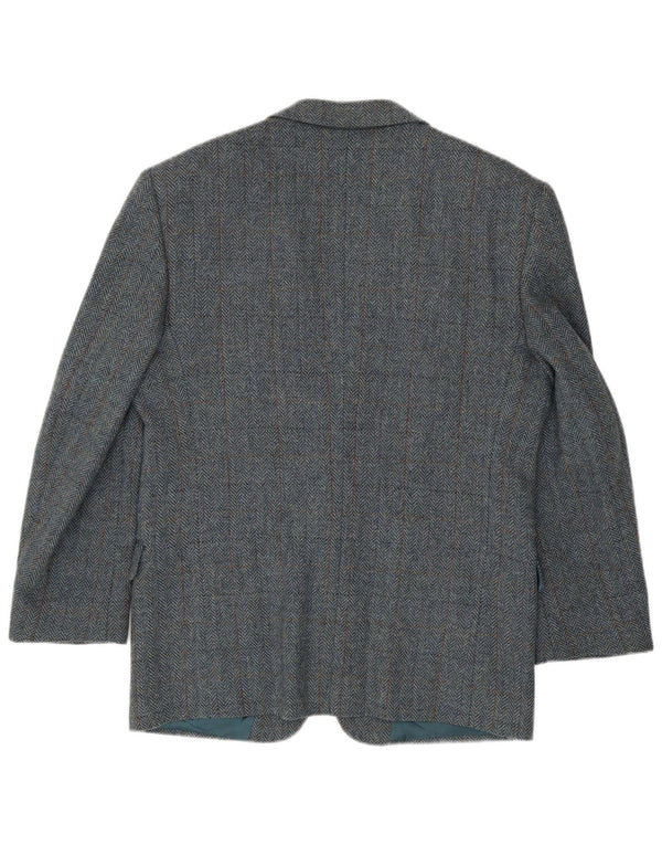 San Remo Chaqueta tipo blazer de 2 botones para hombre IT 50 Large Blue Herringbone