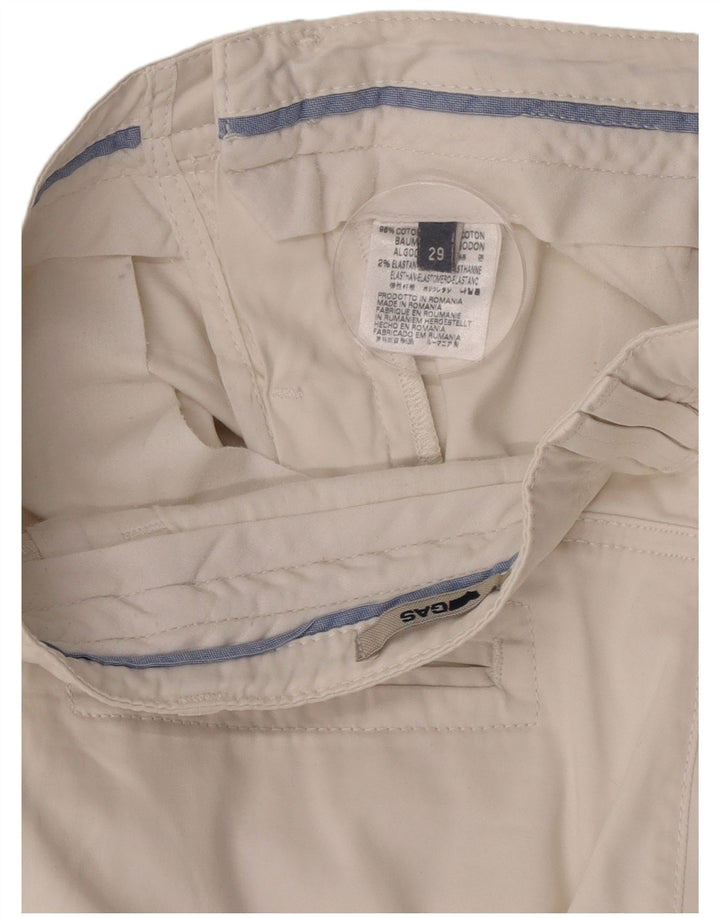 Pantalones cortos chinos Gas para hombre W29 Algodón blanco mediano