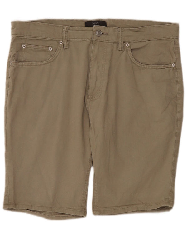 Marks & Spencer - Pantalones cortos casuales para hombre W34 grande de algodón caqui